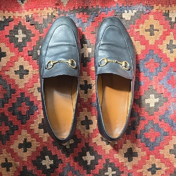 Gucci Black Leather Loafers Horsebit Authentic - Picture 3 of 16